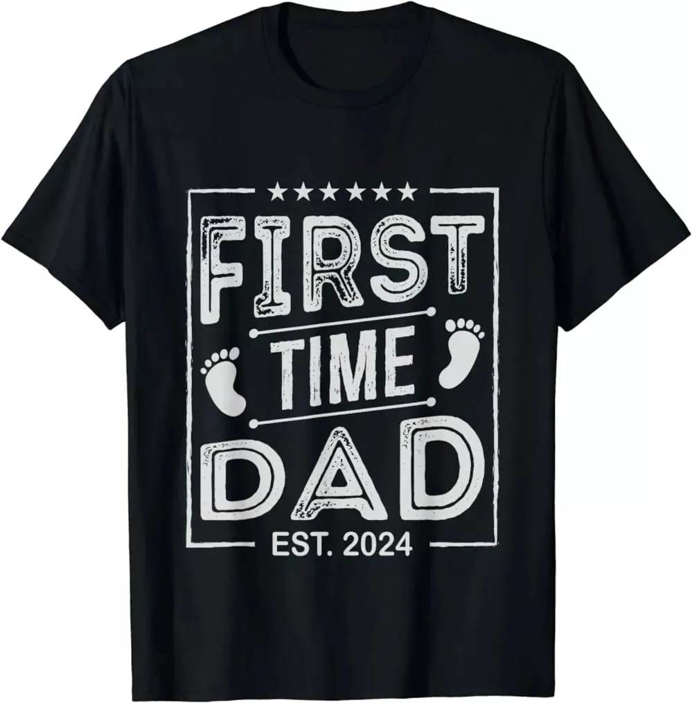 First Time Dad 2024 Promoted to Daddy 2024 For Daddy Fathers Day Unisex T-Shirt