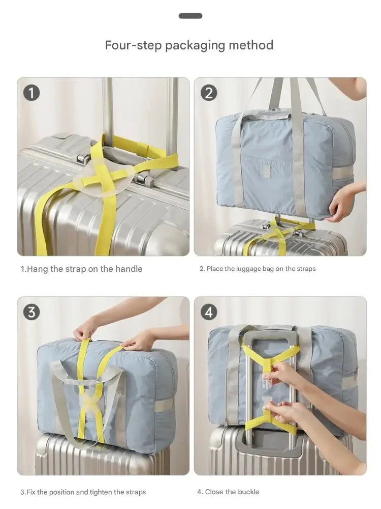 Adjustable Luggage Strap Elastic Suitcase Belt Travel Accessories Durable Cross Fixed Band for 20-34 Inch Baggage Bag