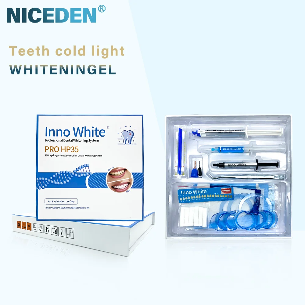 Teeth Whitening Bleaching Gel Dental Whitener Teeth Whitening Bleaching Kit 35% Hydrogen Peroxide Removes Yellow Tartar