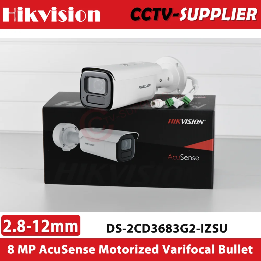 

Hikvision AcuSense DS-2CD3683G2-IZSU 8MP Motorized Bullet 2.7-13.5mm Network VF IP Camera Outdoor MIC IP67 IK10