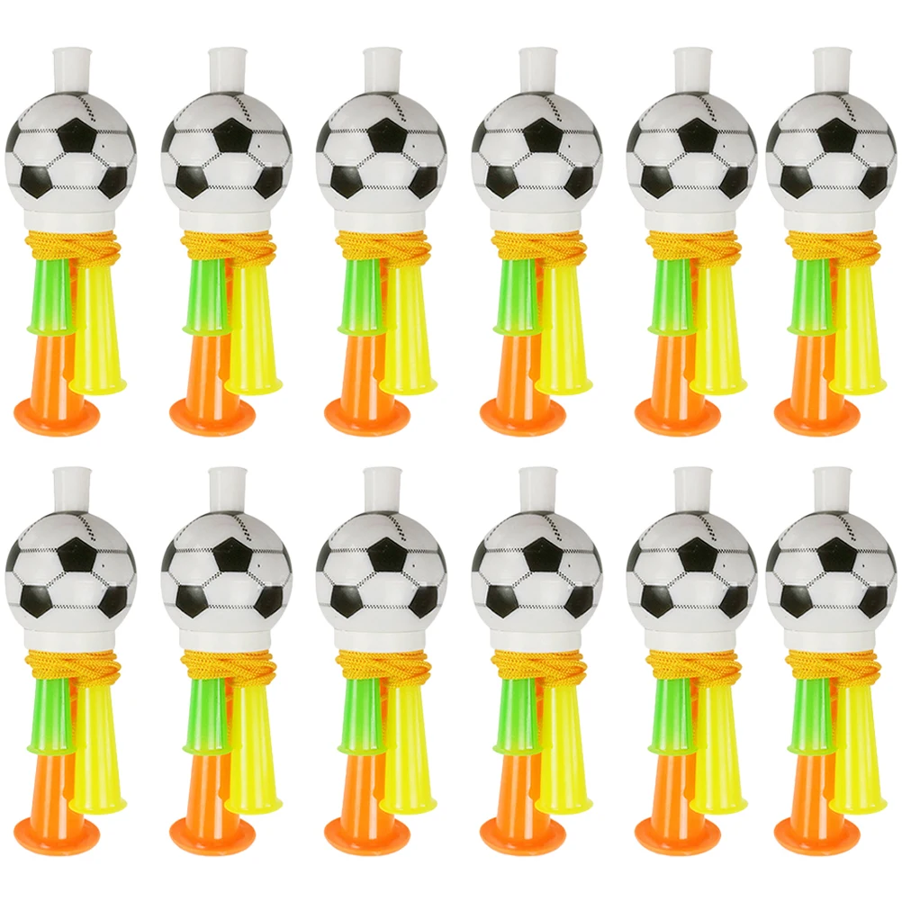 

12Pcs Football Trumpet Whistle Musical Instrument With Rope Cheering Props Football Games Cheerleading Cheer Children'S Toys