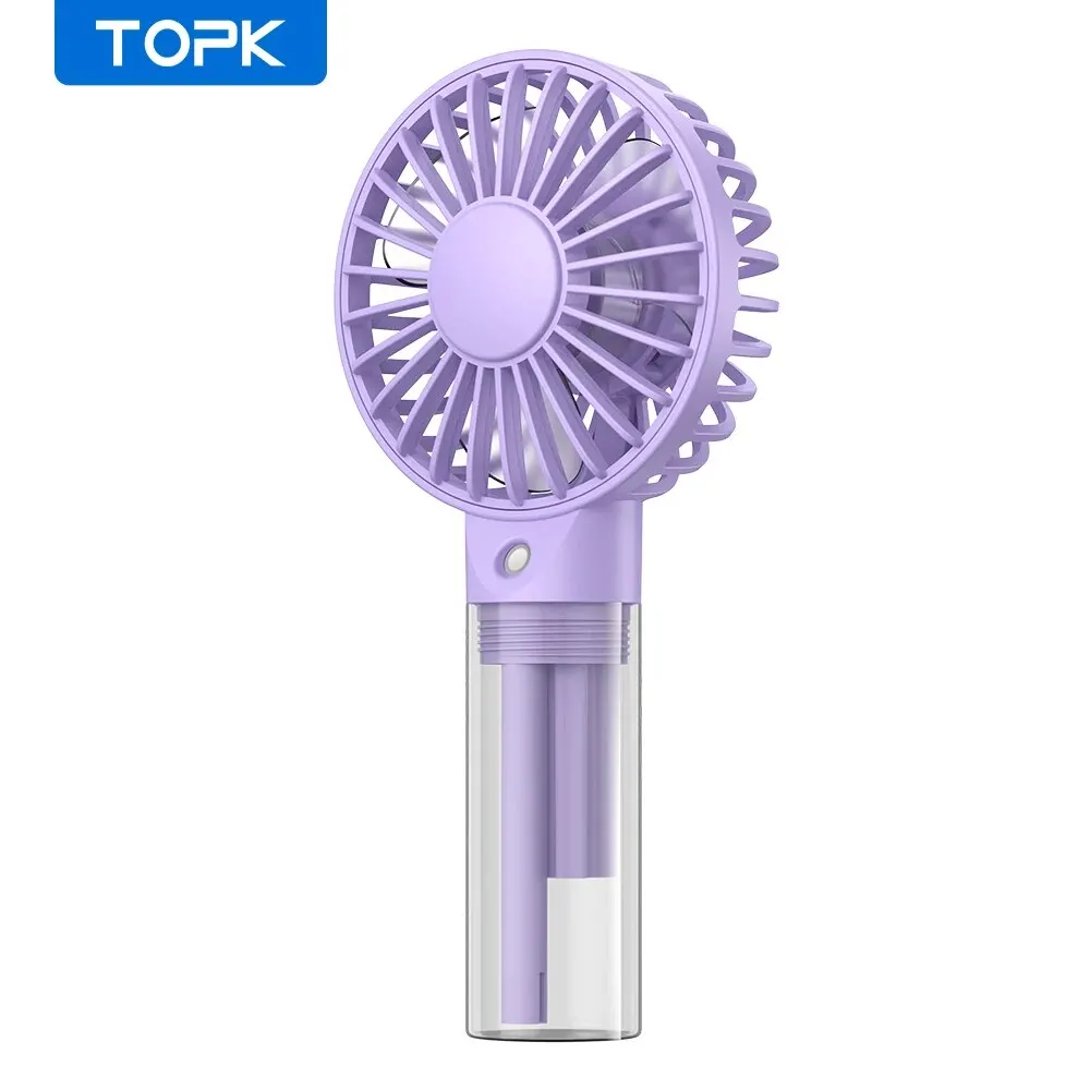 TOPK Mini Portable Fan with Water Mist,2000mAh Capacity& Humidifying Function for Summer Personal Electric Fan USB Fans for Room