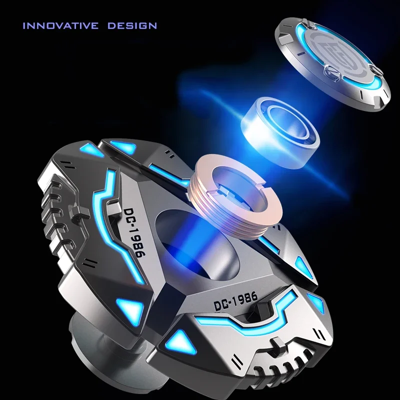 Fidget Spinner tout en alliage muet R188 roulement métal lumineux main Spinner lueur dans la nuit soulagement du Stress jouets pour adultes cadeaux