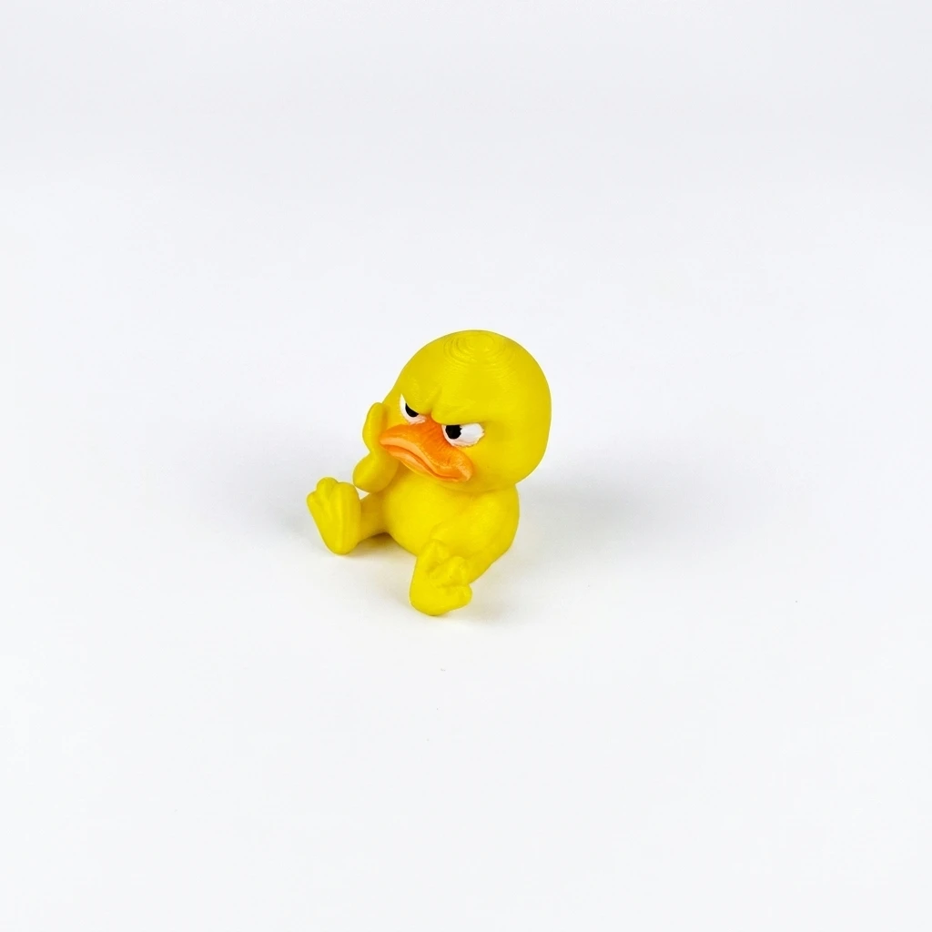 Cartoon Multicolor 3D Print Angry Duck Mini Desktop Ornament Kids Toy Craft Decor