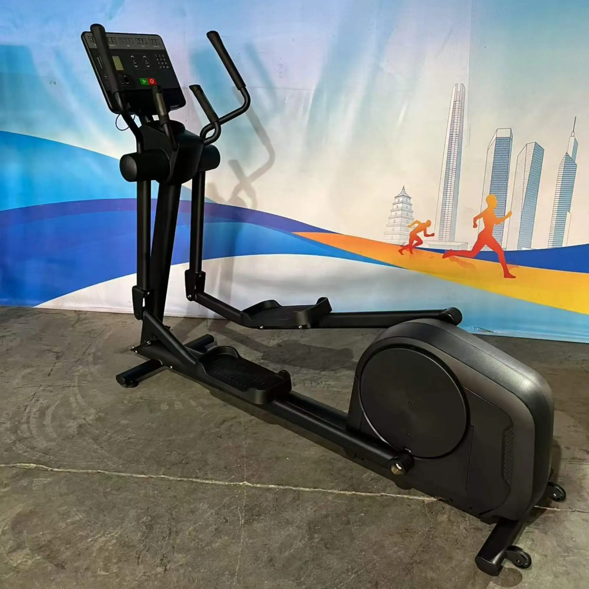 Alat Fitness Manual Magnetic Elliptical Cross Trainer dengan Layar LED untuk Rumah & Gym