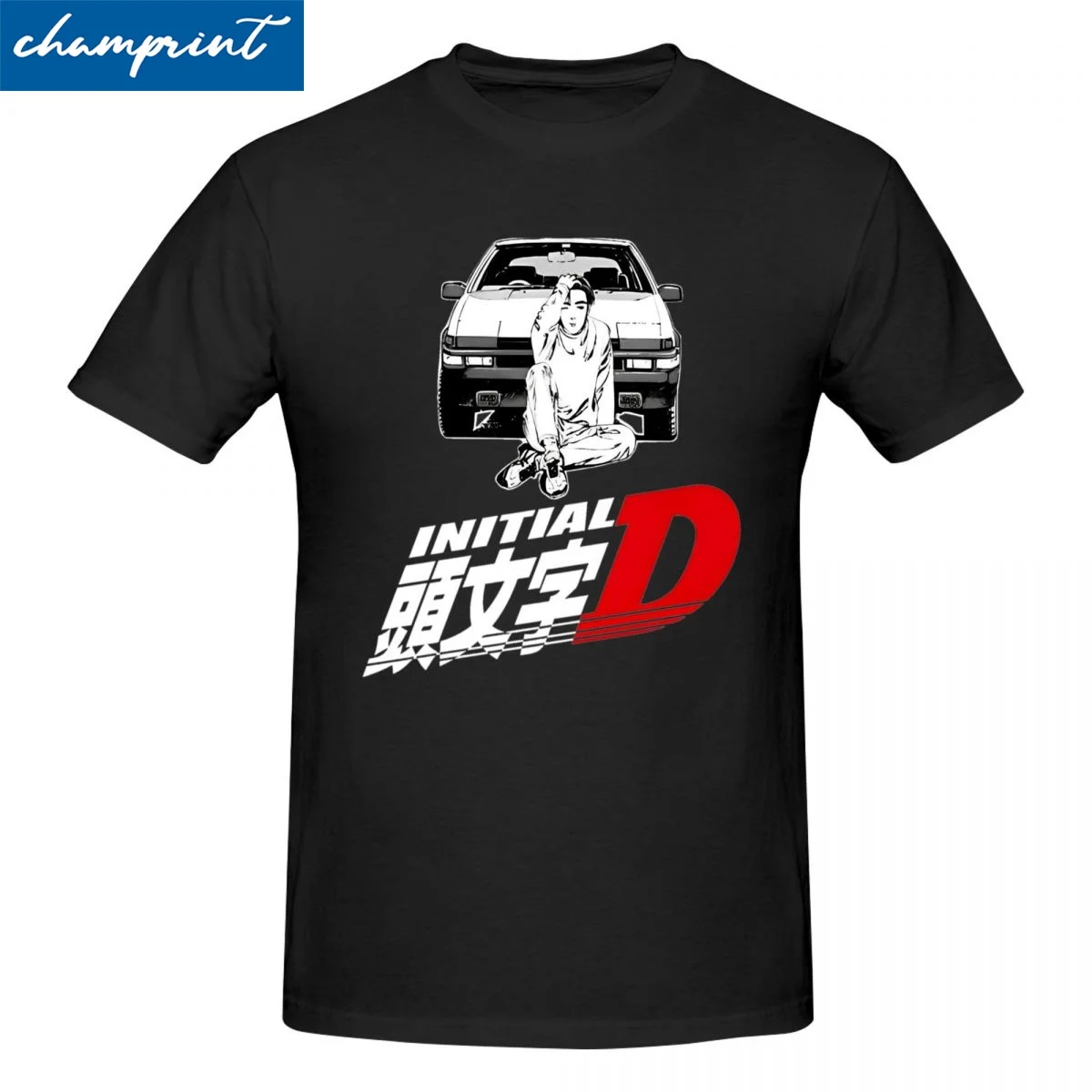 Футболки Initial D Takumi AE86 для мужчин и женщин, смешная рубашка из чистого хлопка с принтом манга, дрифта, гоночного автомобиля, с круглым вырезом, женская одежда