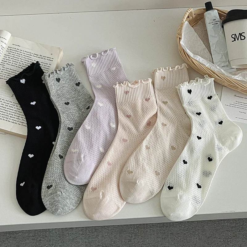 

1/6 пар новых удобных повседневных женских носков, простые впитывающие пот носки средней длины, летние тонкие модные длинные носки