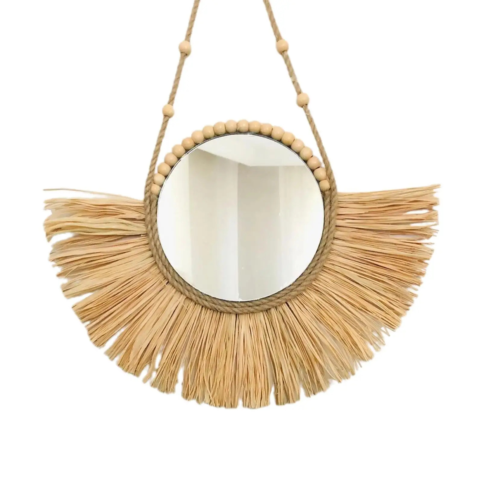 مرآة مستديرة مغربية مصنوعة يدويًا، ديكور أصلي، مرآة معلقة على النصف السفلي