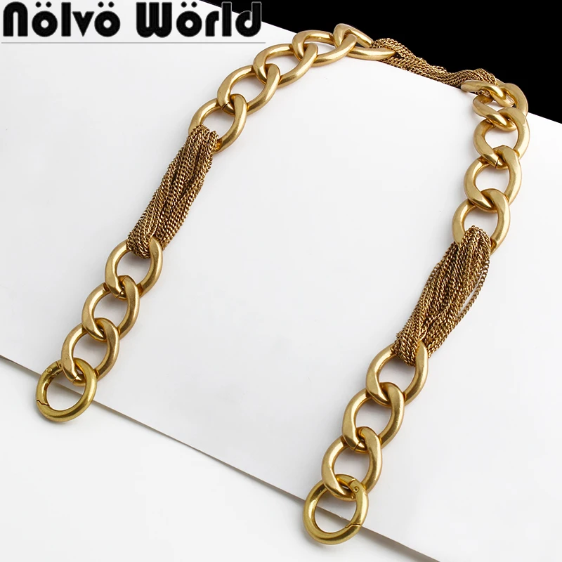 Satin Gold 24MM Width 52CM Length Heavy Metal Bag Chains With O Ring For Underarm Handbag Shoulder Strap Waist Belt Accessories