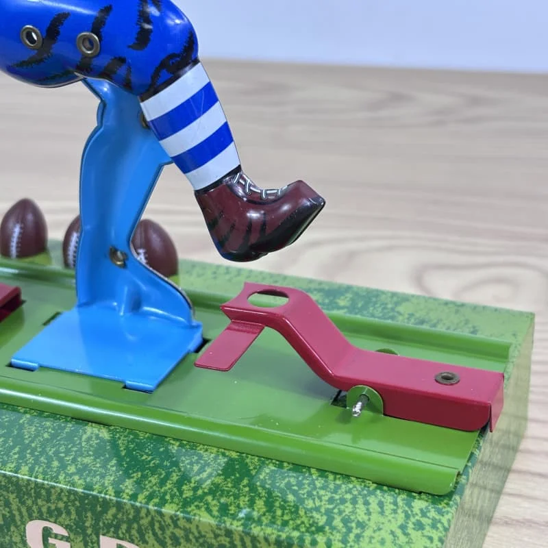 Metal Tin Rugby player football sportsman Clockwork Wind up model toy Adult Collection Retro gift