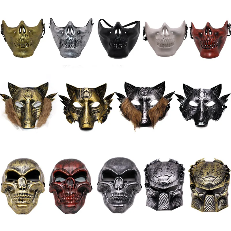 Halloween Party Cosplay Mask for Men Women Children Horror Wolf Barbarian Masquerade Props Half Face Mask Toys Halloween Gifts