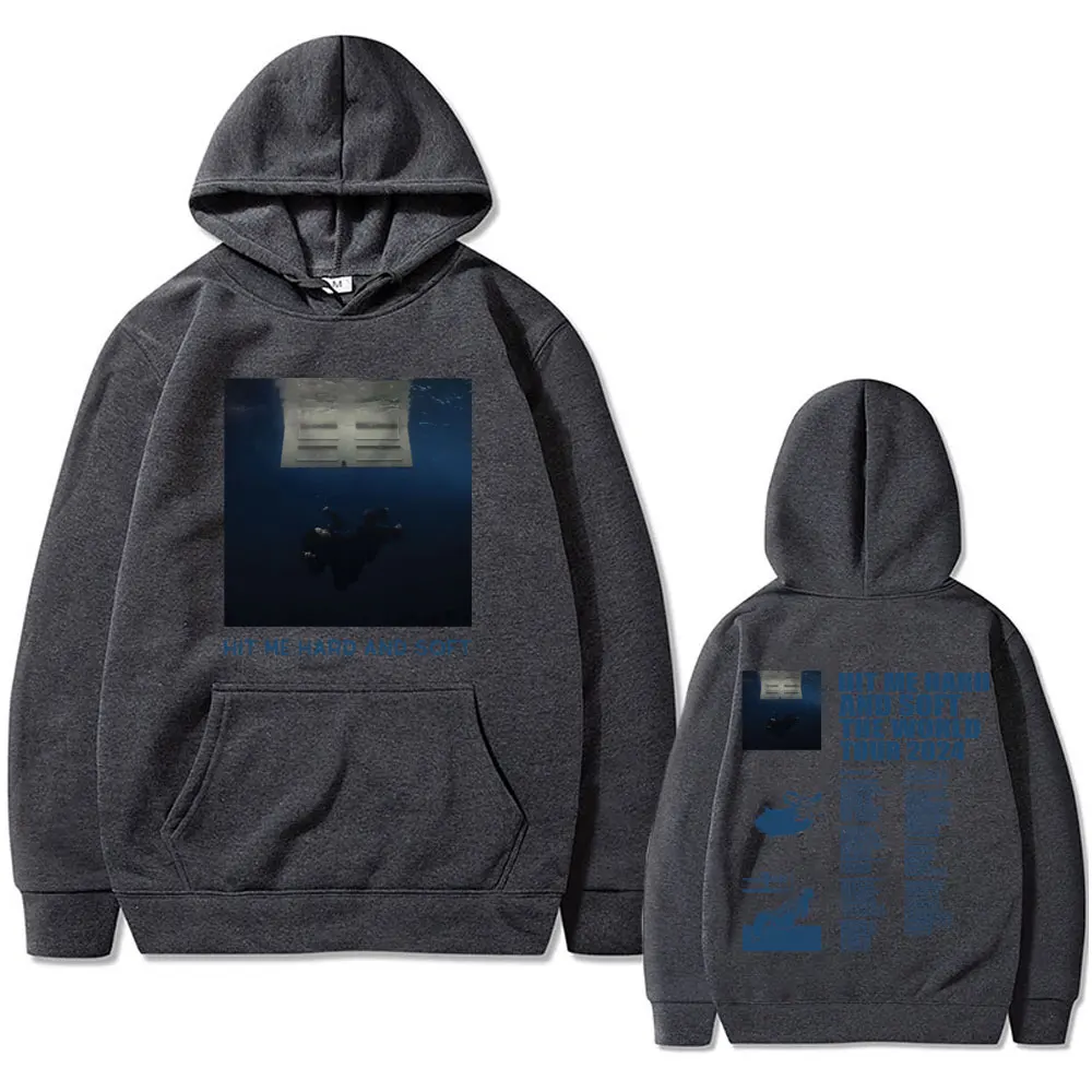 Hit Me Hard and Soft The World Tour 2024 Music Album Double Sided Print Hoodie Men Women Hip Hop Oversized Streetwear Hoodies