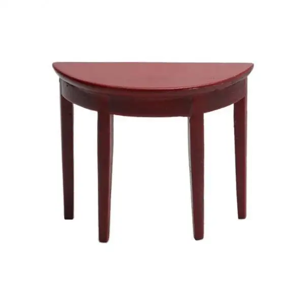 

Miniature Dolls House Semicircle Wood Table Model 1 12 Scale Living Room Furniture for Toy Home Decoration