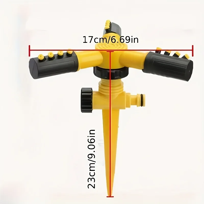 3 Sets 360° Rotating Three-Arm Ground Spike Sprinkler Water Connector Adjustable Wide Coverage Lawn and Garden Irrigation Tool