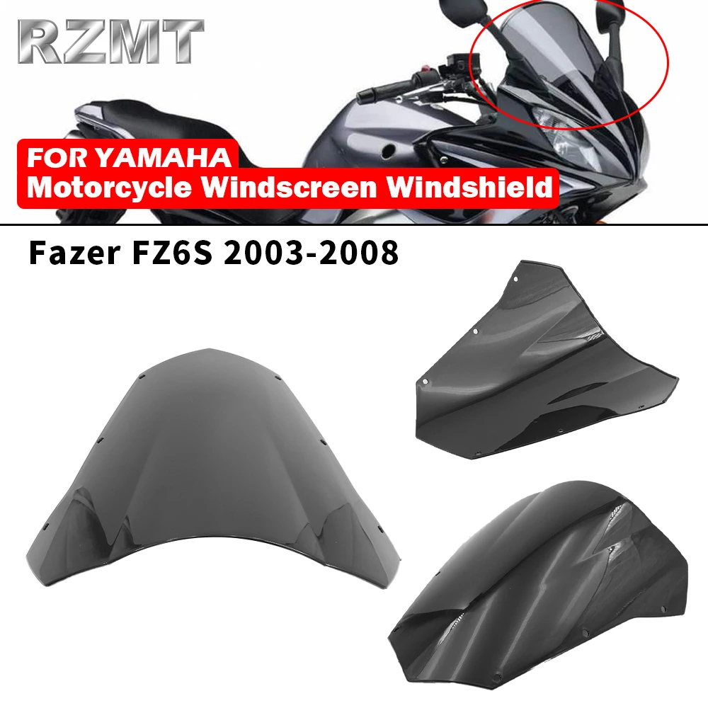 야마하 Fazer FZ6S 2003-2008 윈드 스크린 실드, 더블 버블 윈드 디플렉터, 오토바이 액세서리
