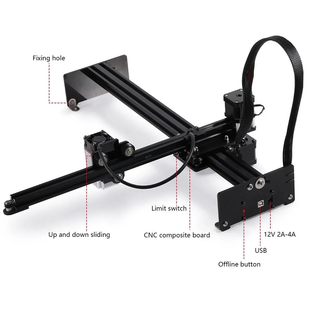 3d Printer Met Veiligheidsbescherming Cnc Graveur Snijmachine Siliconen Steen Gecoat Glas Metalen Gravure