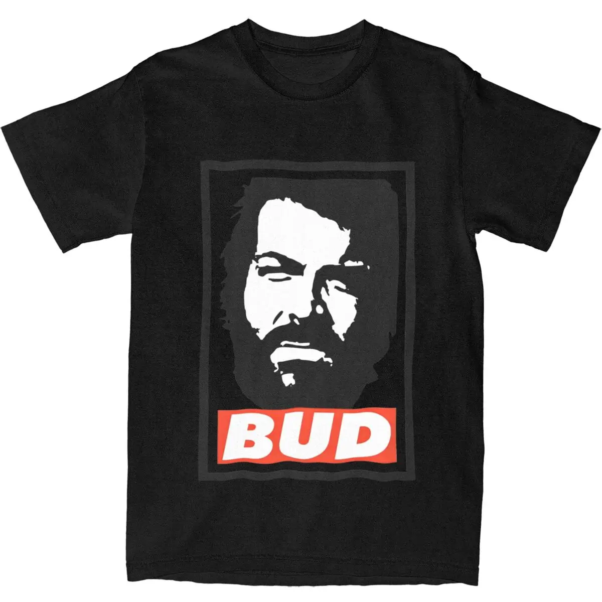 Bud Spencer T Shirt Italian Actor Fashion T Shirts Short-Sleeved Aesthetic Tops Summer Cotton O-Neck Oversized Tees