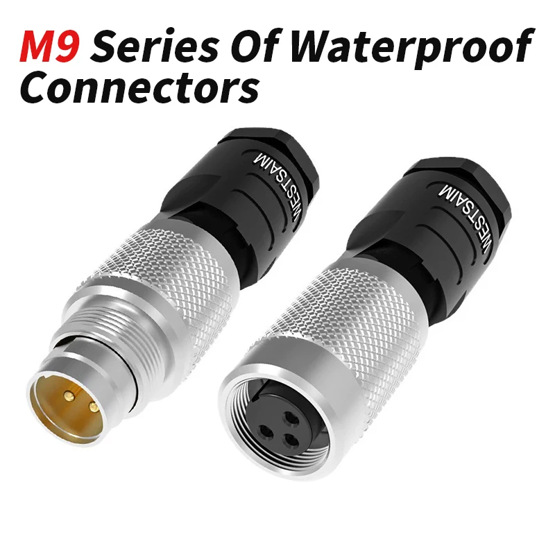 M9 On-site Assembled Connector 2 3 4 5 7 8 Pin Welding Male and Female Connectors Waterproof Shielded Aviation Plug Industrial