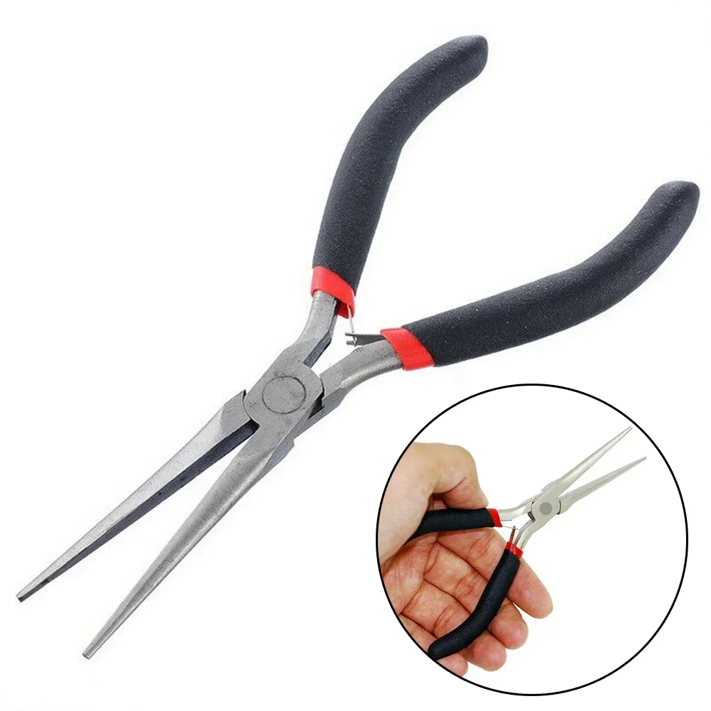 1pc Long Nose Plier Needle Nose Plier With Comfort Grip Handles Wire Pliers Maintenance Tool For Handmade Craft