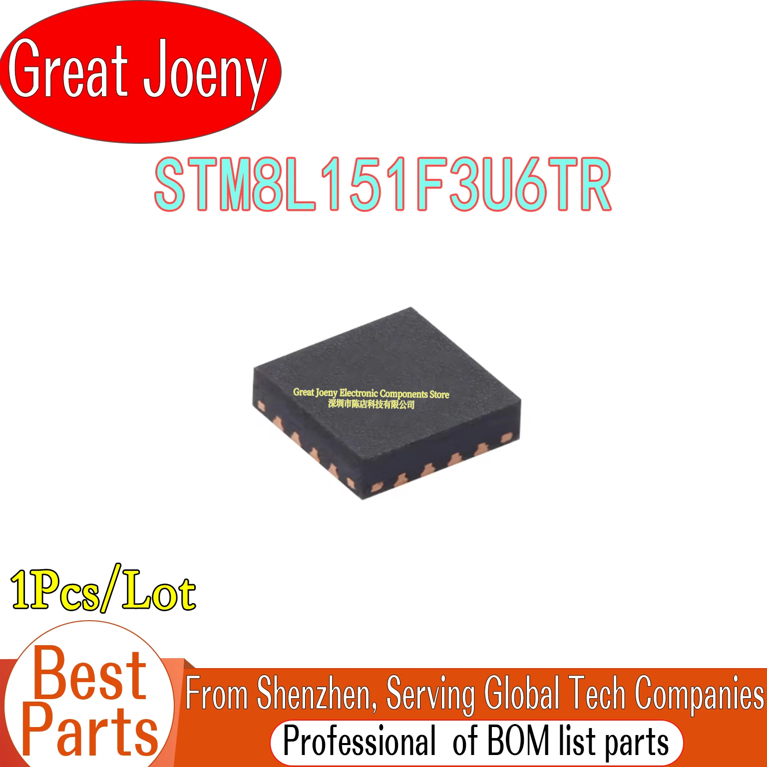 

100% New Original STM8L151F3U6TR STM8L151F3U6 L536 IC MCU Chipset UFQFPN-20