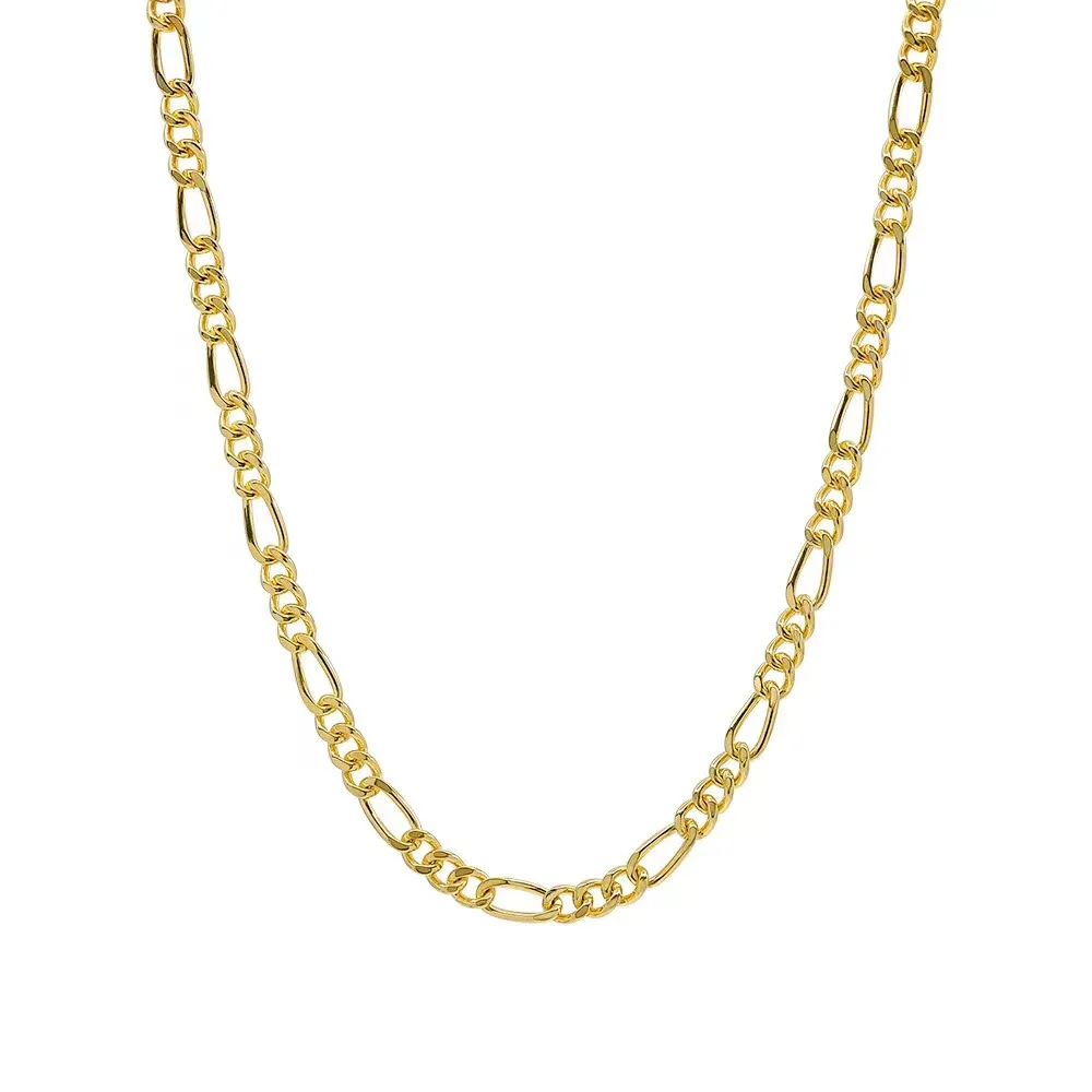 Sinya Pure 18k Au750 Gold Figaro Cuban Chain Necklace Anklets Bracelets Fine Jewelry For Women Ladies Mom Man Best Gift