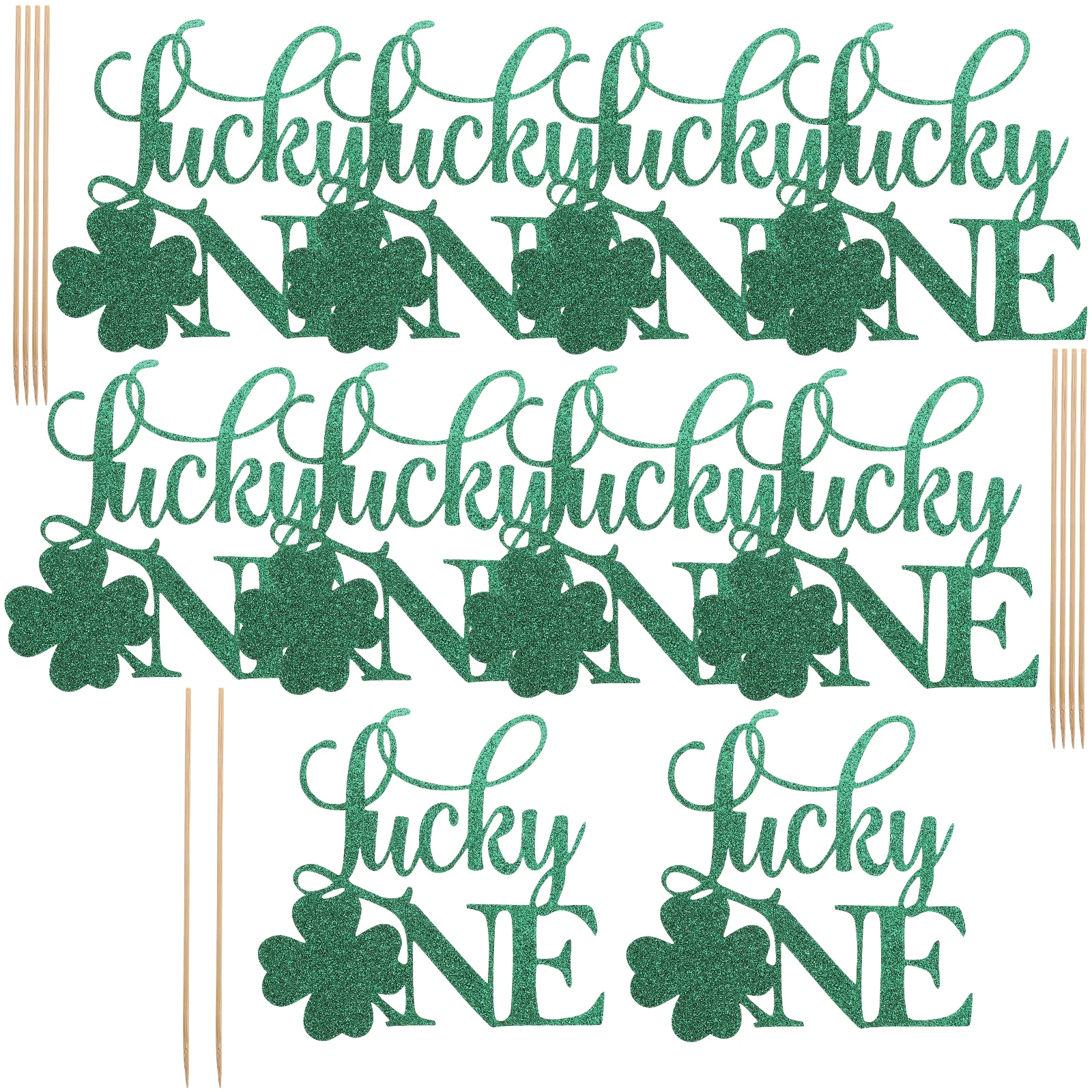 

10 Pcs Cake Decors Patrick's Day Cupcake Toppers Picks Bamboo Creative Cake Picks Paper Creative Food Grade Safe
