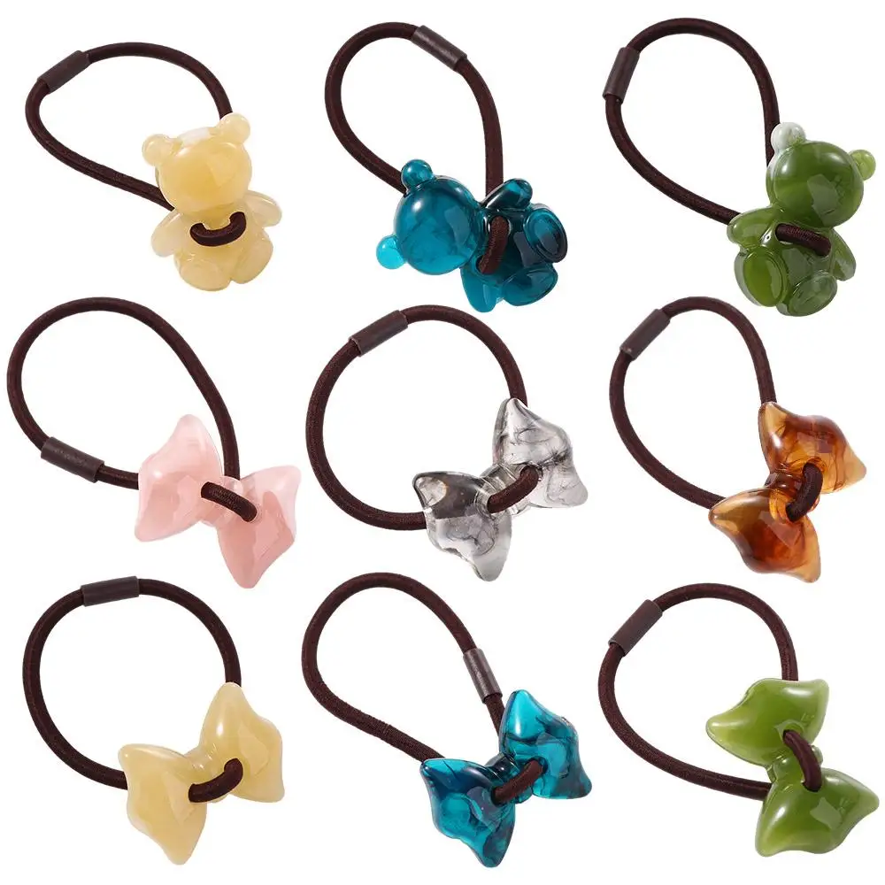 Headdress Bear High Horsetail Hair Rope New Headwear Bow Hair Rubber Bands Flower Scrunchies Sweet Hair Ties Women Hair Bands
