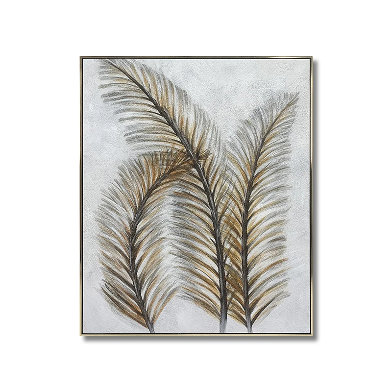 

Living Room Decor 3D Texture Large Hand Paintings Abstract Framed Hand Painted Oil Painting Plant Wall Art Canvas