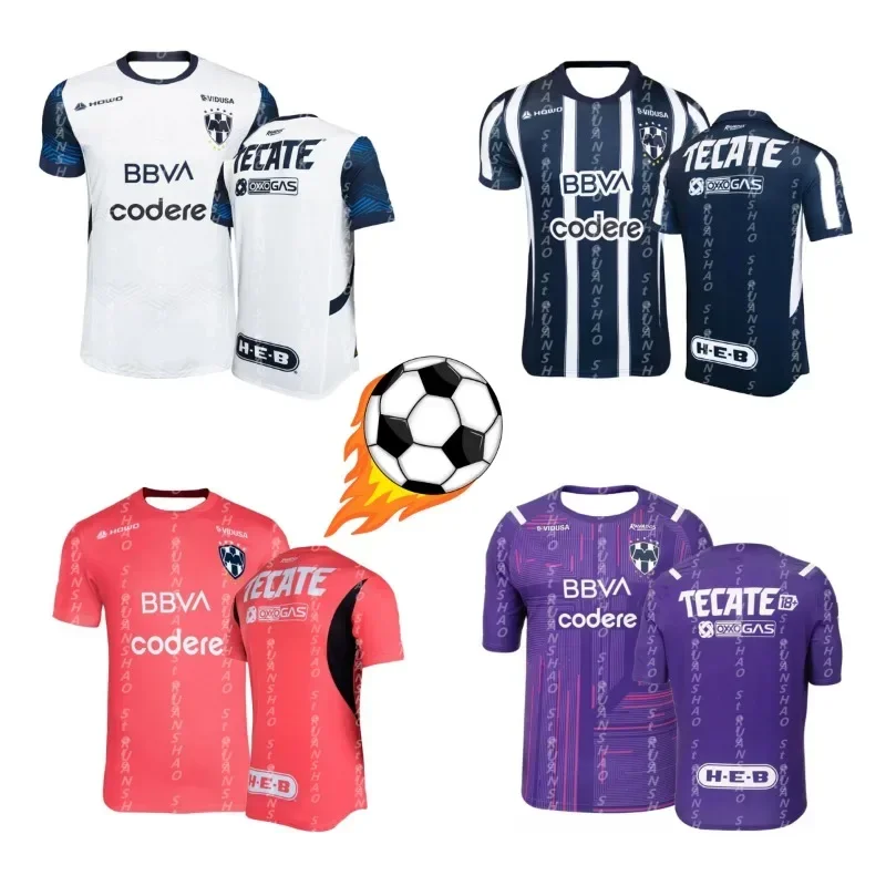 2025-26 nuevo estilo de llegada Rayados Monterrey camiseta de fútbol local hombre mujer Camiseta deportiva de fútbol diaria camiseta transpirable Top de moda