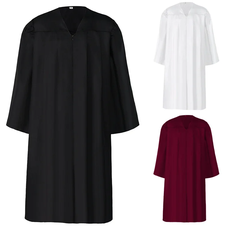 

Men Medieval Monk Robe Priest Robe Graduation Gown Halloween Cosplay Costume Cloak With Cross Long Sleeves