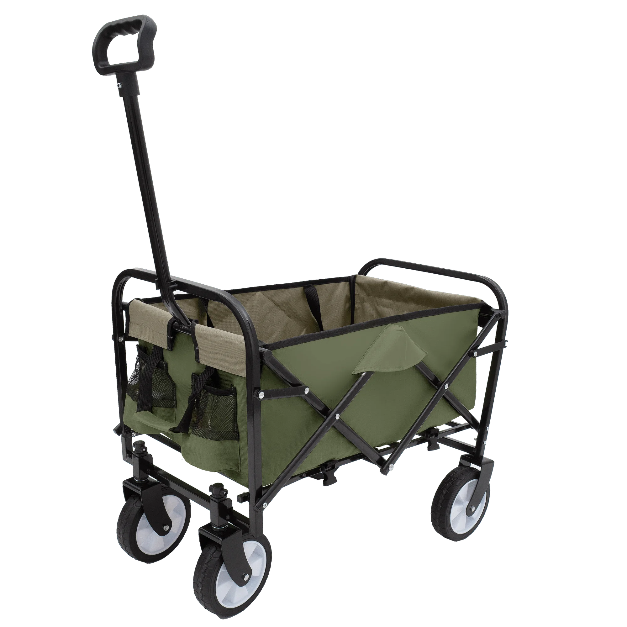 

Collapsible Foldable Wagon Cart with strapping system, Beach Wagon , Utility Cart , Utility Wagon Grocery Cart for Camping Shopp