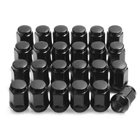 24PCS M12x1.5 Wheel Nuts Black Lug Nut Socket For LandCruiser Prado For Ford  Closed End Bulge Acorn Style Lug Nuts