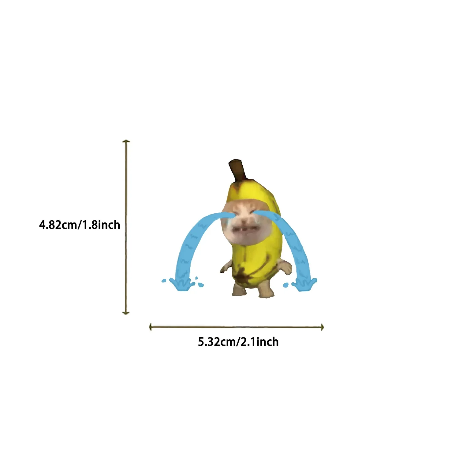 50Pcs Cute Cartoon Crying Banana Cat Stickers Funny Meme Graffiti Decals for Laptop Suitcase Waterproof Sticker Kids Toys