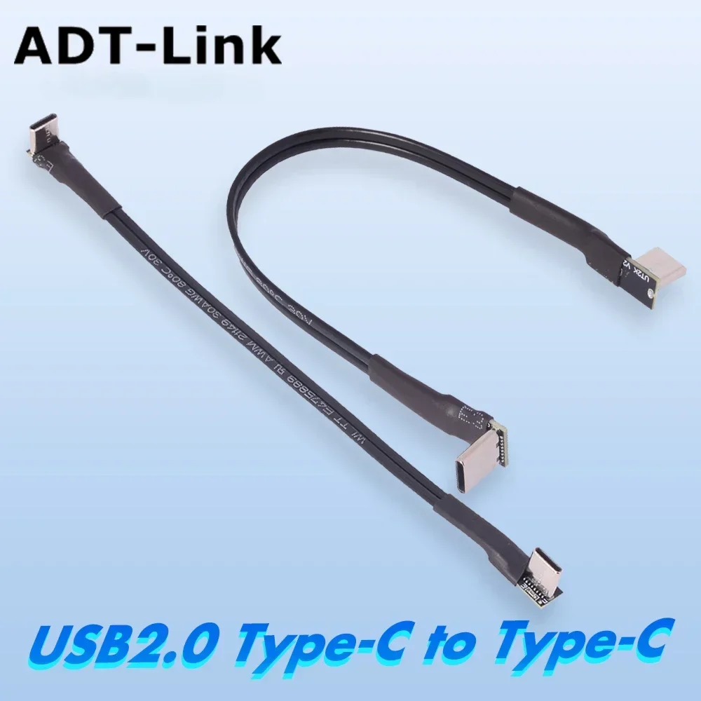 USB-C Type C Male UP Down Left Right 90 Degree Elbow to USB C Type-C Male Data Cable USB2.0 Charger Thin Flat Cable 0.2m/0.5m/1m