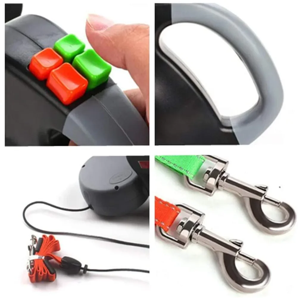 Double Dogs Extendable Retractable Lead 3M Reflective Automatic Dual Pet Leash for Large Medium Small Dog To Train(up24kgperDog)