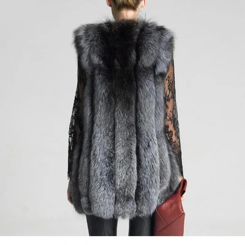 High Quality Fur Vest Faux Fox Fur Vest for Women Warm Coat Luxury Vests Winter Fashion Furs Female Jacket High Quality S-6XL
