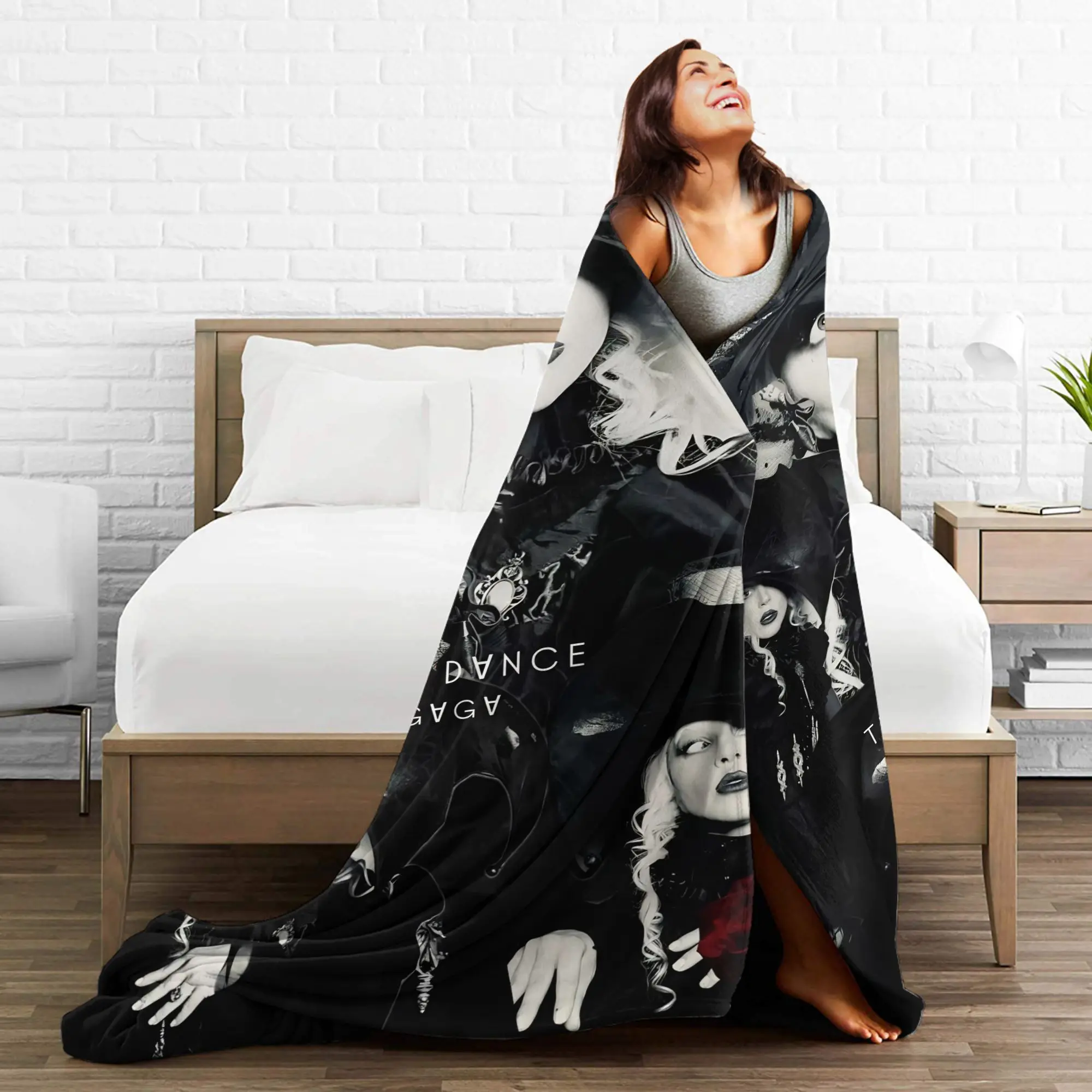 ليدي غاغا الفوضى 2025 ألبوم الفانيلا البطانيات لينة دائم الفراش يلقي لغرفة النوم نزهة مضحك المفرش أريكة غطاء سرير