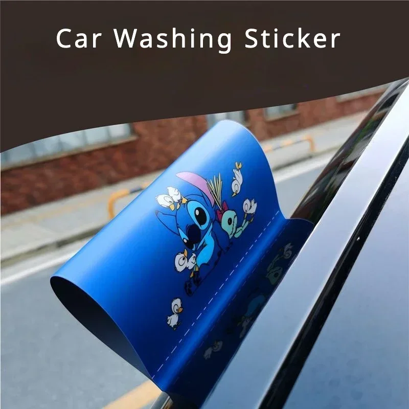 Stitch Car Washing Label Logo Sticker Car Sign Body Creative Waterproof Sunscreen Window Rear Door Decoration Toy Sticker Decals