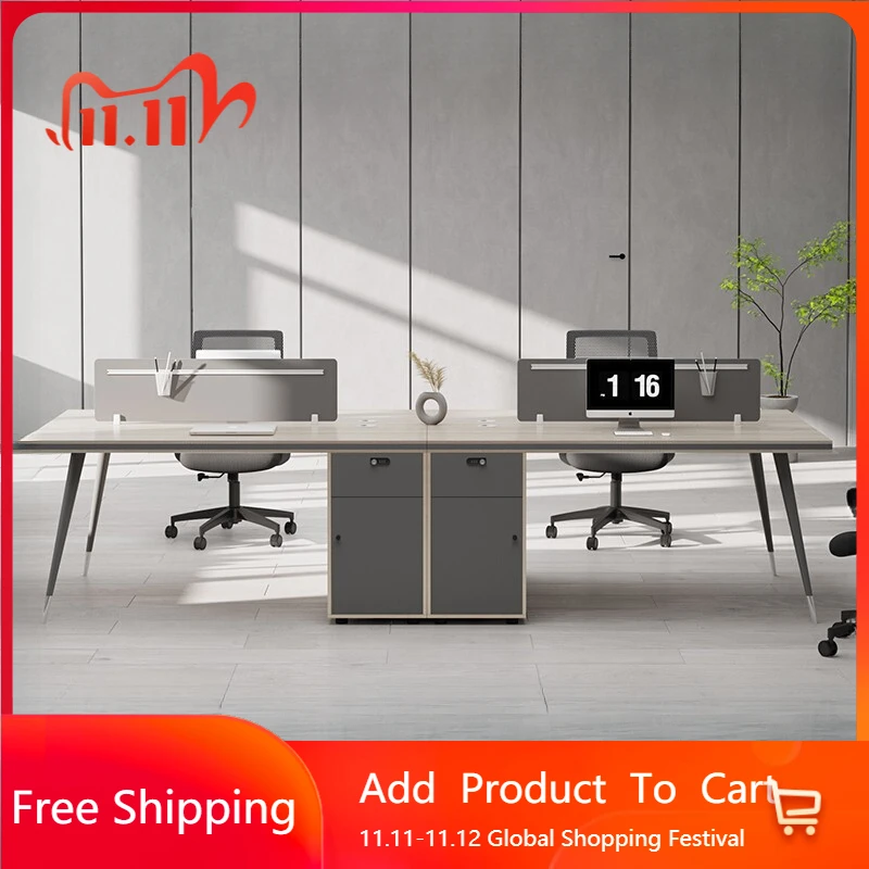 

Unusual Vintage Office Desk Conference Modern Student Light Luxury Design Office Desk Executive Organizer Metal Bureau Furniture