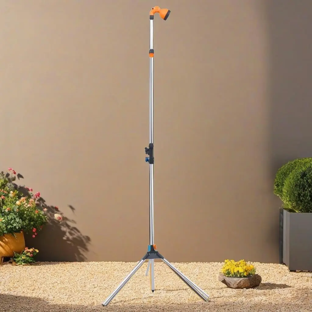 221 cm Aluminum Garden Shower with Adjustable Tripod - Outdoor Watering Solution