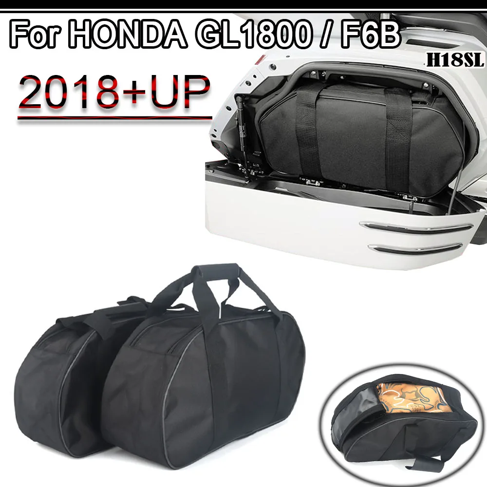 Motorcycle Bag Side Case Inner Bags Luggage Bags Black For Honda Goldwing GL1800 2018 2019 2020 2021 2022 2023 2024