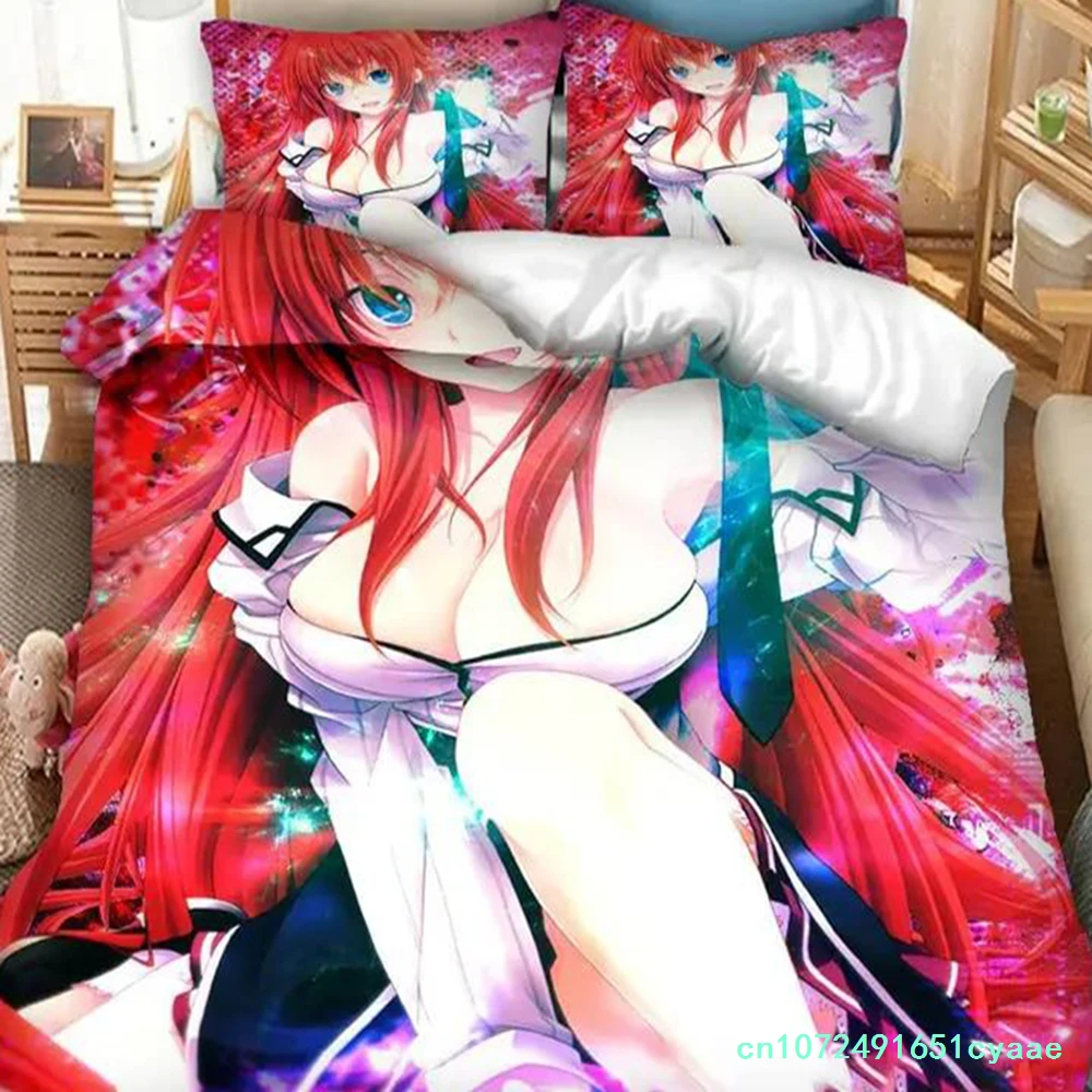 Anime High School DxD  2_3PCS Bedding Set Duvet Cover Bedroom Comforter Covers Single Twin King _Size Quilt Cover Home Textiles