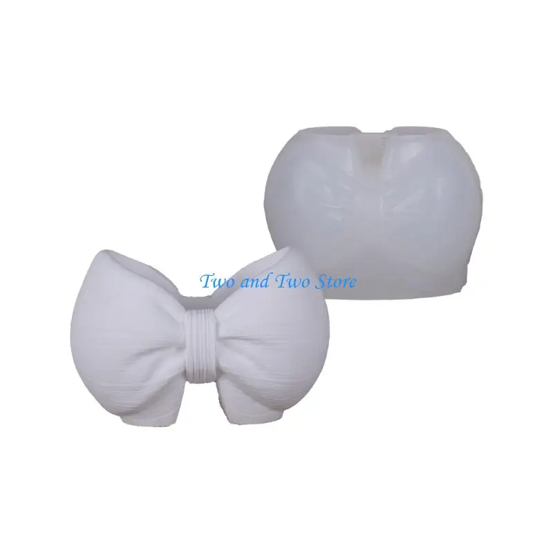 HX6F Multi Purpose Silicone Bowknot Shaped Planter Mold For Crafting Jewelry Holders Cement Decorations DIY Projects