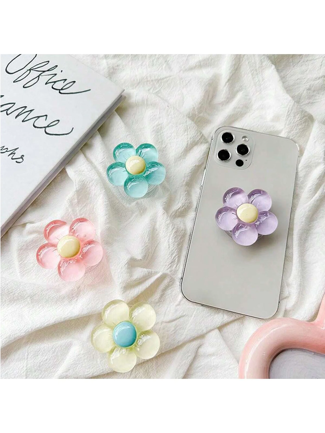 Transparent Crystal Airbag Stand, Small Fresh Flower Retractable Portable Desktop Stand, 1 Piece