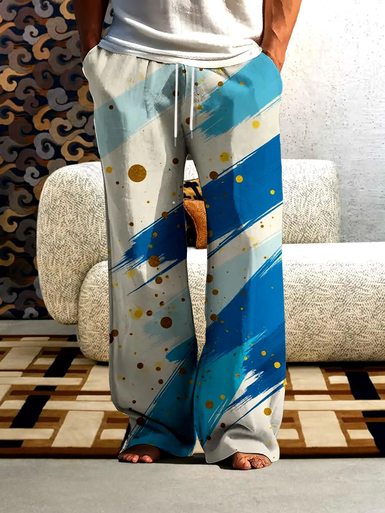 Men's Casual Long Pants 2026 Summer 3D Printed Spring Beach Vintage Fashion Goth Graphic Trouser Trousers Baggy