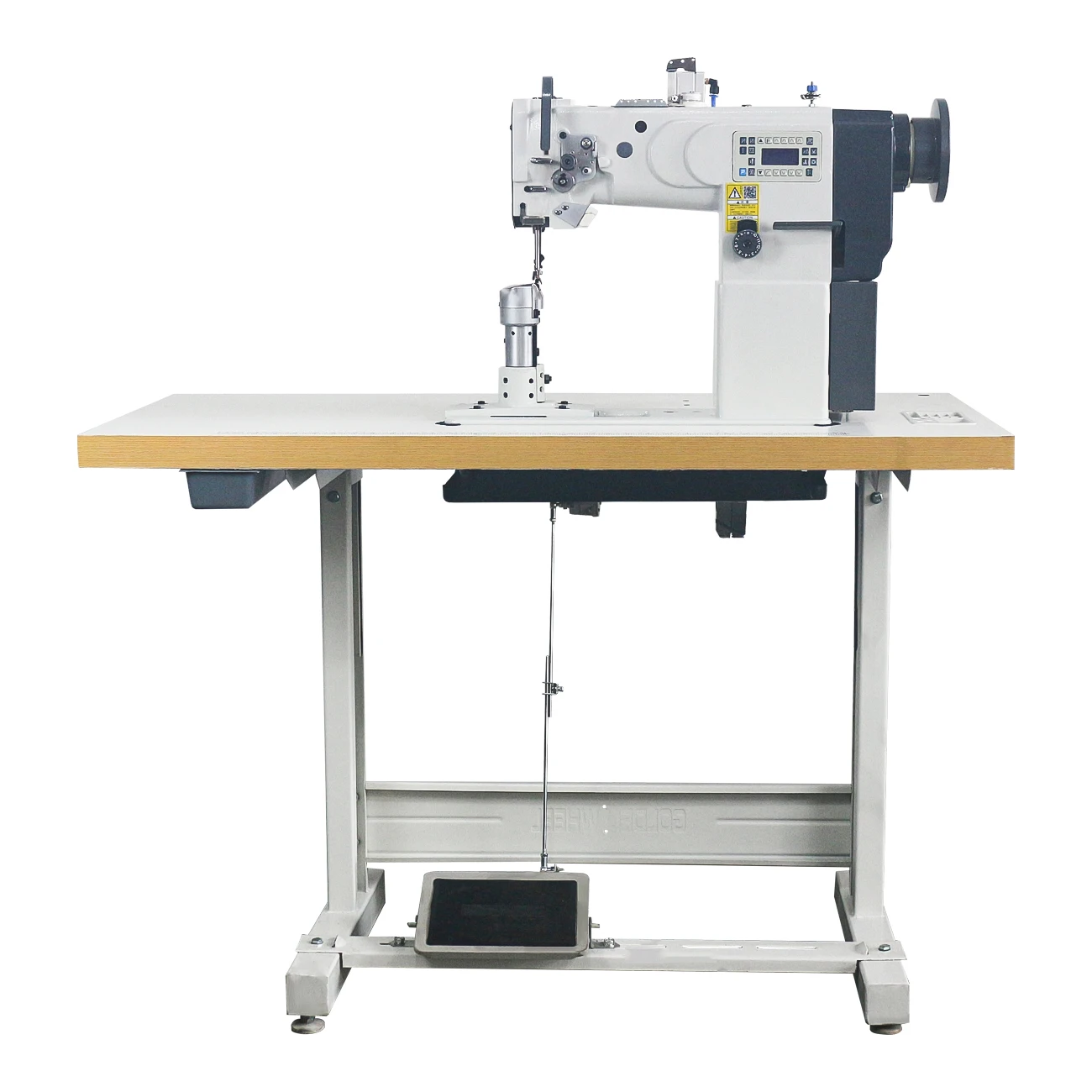 

Sokiei Heavy Duty Lockstitch Industrial Sewing Machine for Hats/Caps Post Bed Design Single Needle Walking Foot 250W/400W