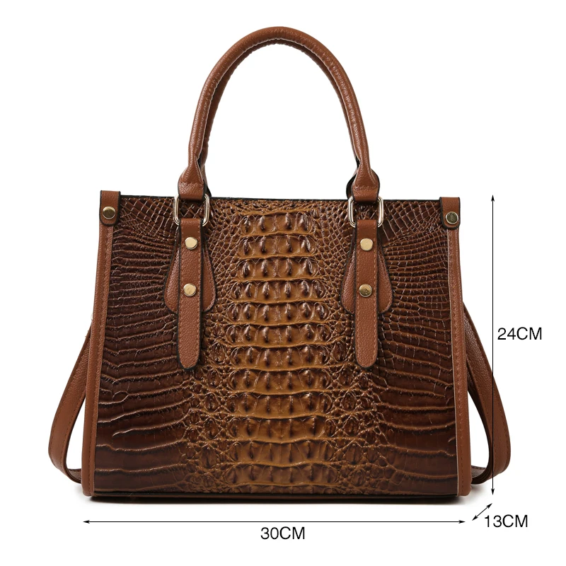 Imagem -04 - Mulheres Crocodilo Padrão Bolsa de Ombro Luxo Bolsas Designer Couro Jacaré Crossbody Bolsa Feminino Grandes Bolsas para Senhoras