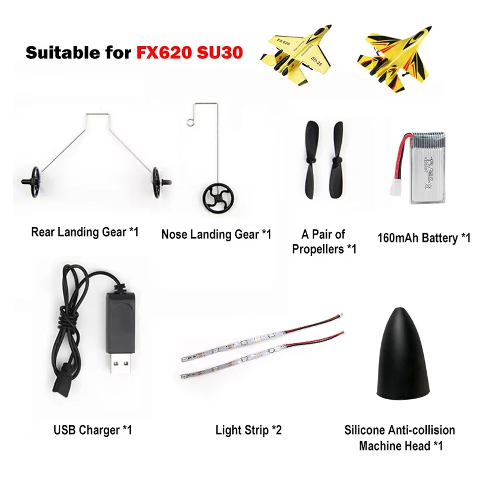 FX620 SU35 SU30 RC Flugzeug Ersatzteile Zubehör Propellerblatt / Fahrwerk / Fahrwerk / Batterie / Ladegerät