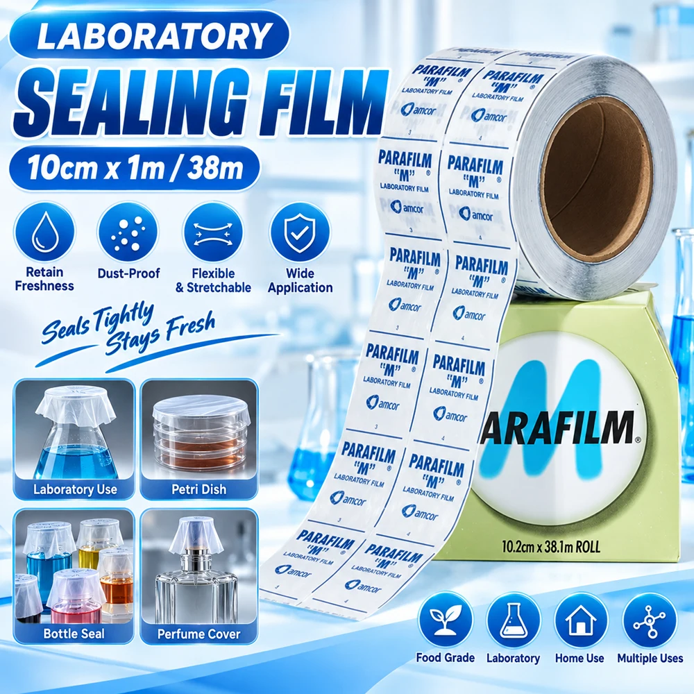 10cmx1m/38m Laboratory Parafilm M Pm996 Sealing Film Laboratory Beaker Petri Dish Heat Shrinkable Perfume Cover Dust-Proof Wrap