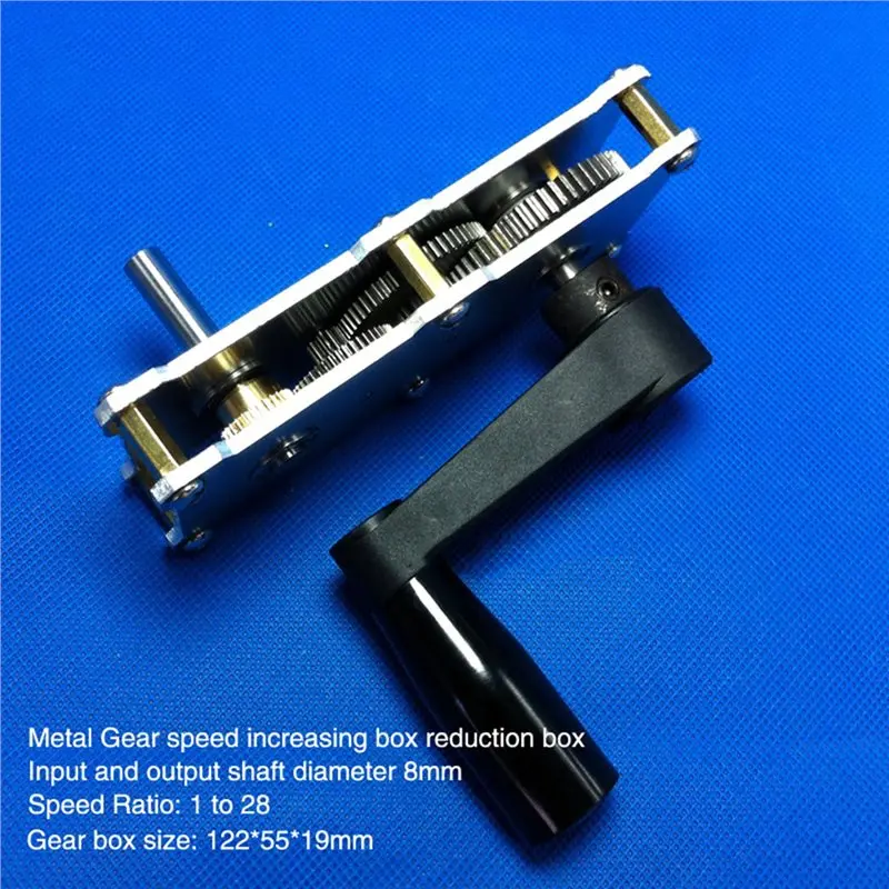 High Torque Metal Gear Reducer Speed-Up Box ABKP-Large Torque Accelerator Gearbox With Crank,